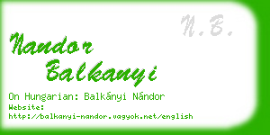 nandor balkanyi business card